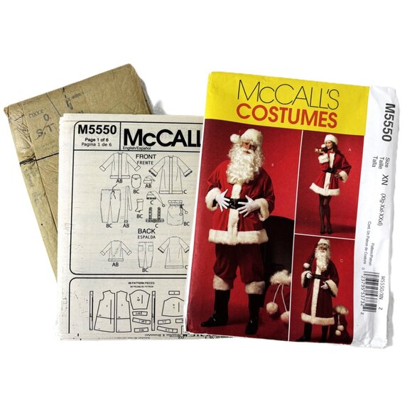 McCall’s # M5550 Mr & Ms Santa Christmas Suit Dress Sewing Pattern UnCut NWT - Picture 2 of 6